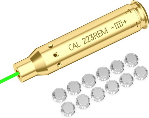 223 Green Laser Bore Sight - Precision Boresighter with On/Off Function for Hunting & Shooting