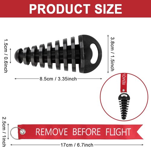 Hoedia Muffler Exhaust Wash Plug - 2 Pack with Streamers for 2 Stroke Motorcycles (0.6-1.5 Inch)