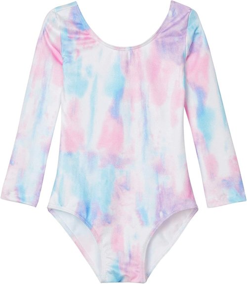Domusgo Girls Gymnastics Leotards - Long Sleeve Shiny Colorful One-Piece Bodysuits