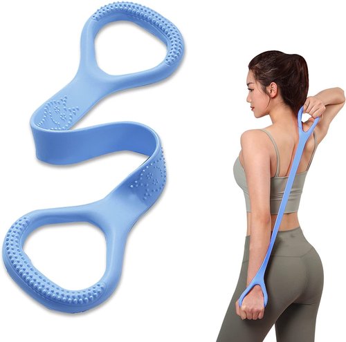 HUICHAI Fitness Resistance Band - Figure 8 Design with Handles for Chest, Arm & Shoulder Workouts - Blue