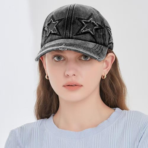 YeeHeen Vintage Washed Distressed Baseball Cap for Women Men Adjustable Sports Hat Black