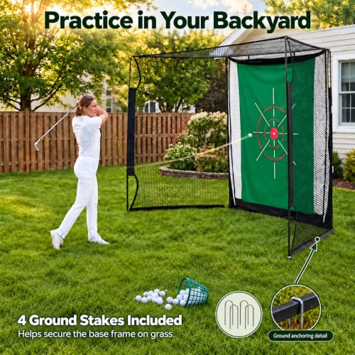 Rayzesttop 11x8Ft Golf Hitting Net with Projection Screen - Practice & Training