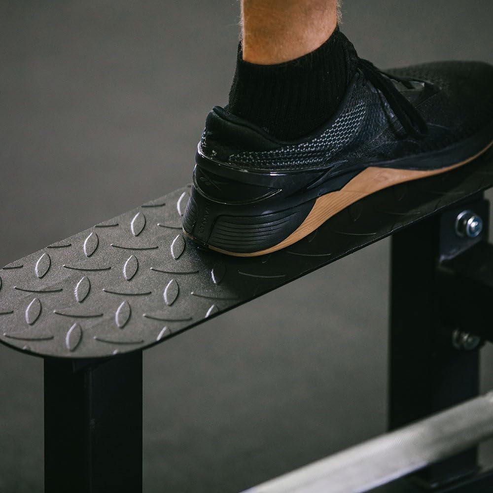 Skiennix T Bar Row Platform - Elevated Angled Rowing Station with Diamond-Plated Footplates & Non-Slip Rubber Feet for Heavy-Duty Home Gym Back Training