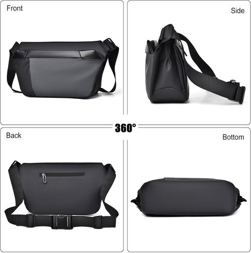 FANDARE Sport Sling Bag - Waterproof PU Leather Crossbody Pack for Men | Ideal for Hiking, Running, and Cycling - Green