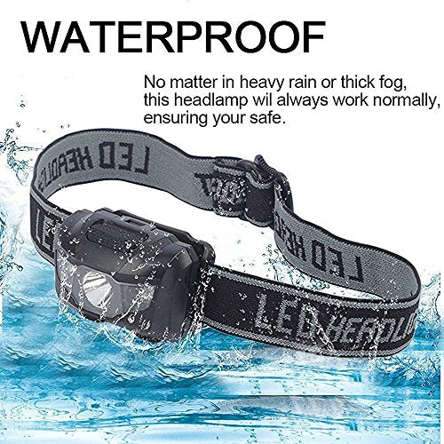 Waterproof LED Headlamp 3-Pack with Red and White Lights for Camping Hiking Running