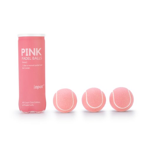 LAPAT Padel Balls - Single can w 3 Balls - Pro Quality - Paddle Tennis (Light Pink)