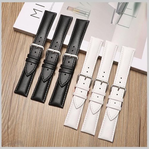 Leather Bands Compatible with FITVII HM08 HM58 / for iTech Active 3 / Amzhero-Runfit D26 / Virozis P67 / GADIXY G301 / RLQA Band 2 /KALOC Smart Watch bands, 2-Pack Quick Release Adjustable Wristband Straps Replacement