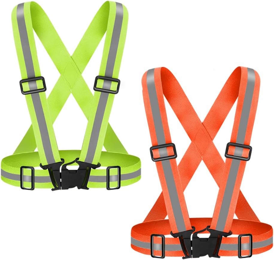 Skiennix High Visibility Reflective Vest - Adjustable Safety Gear for Running, Walking, and Night Cycling