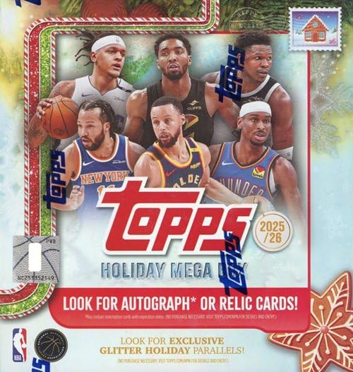 2025/26 Topps Holiday Basketball Mega Box - 100 Card Sealed Pack with Parallels