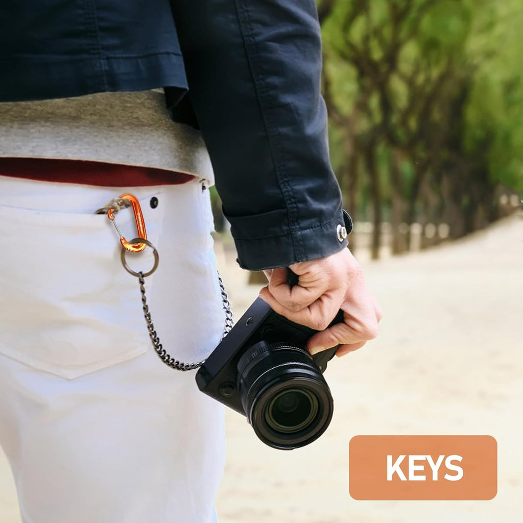Skiennix 12KN Heavy Duty Carabiner Clips - Lightweight Aluminium Wiregate for Camping & Hiking