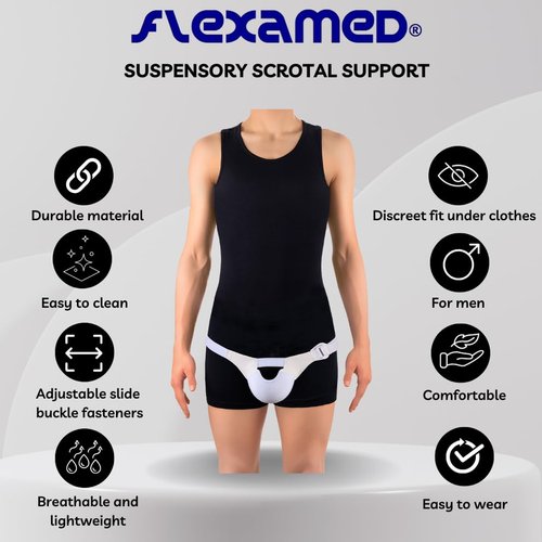 FlexaMed Suspensory Scrotal Support with Leg Straps - Large