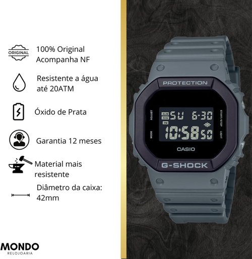 Casio DW5610UU-8 G-Shock Watch - Classic Urban Utility Design with Gray Resin Band
