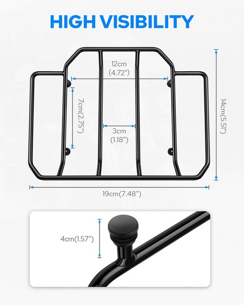 Benlari Black Air Wing Tour Pack | Motorcycle Trunk Rack for Harley Touring Models 1984-2024