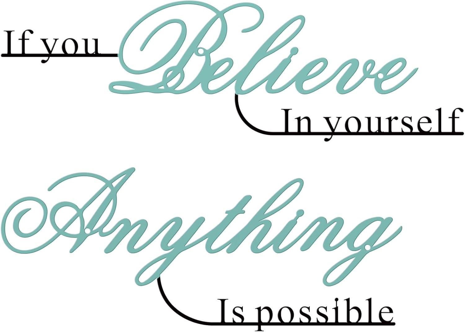 Resama Wall Art Decor - Inspirational Metal Quotes | "Believe in Yourself" | 2 Pcs Colorful Design