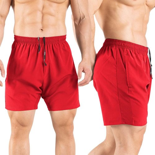 Gaglg Men's Running Shorts - Quick Dry Athletic Gym Shorts with Zipper Pockets | 5-Inch 2-Pack