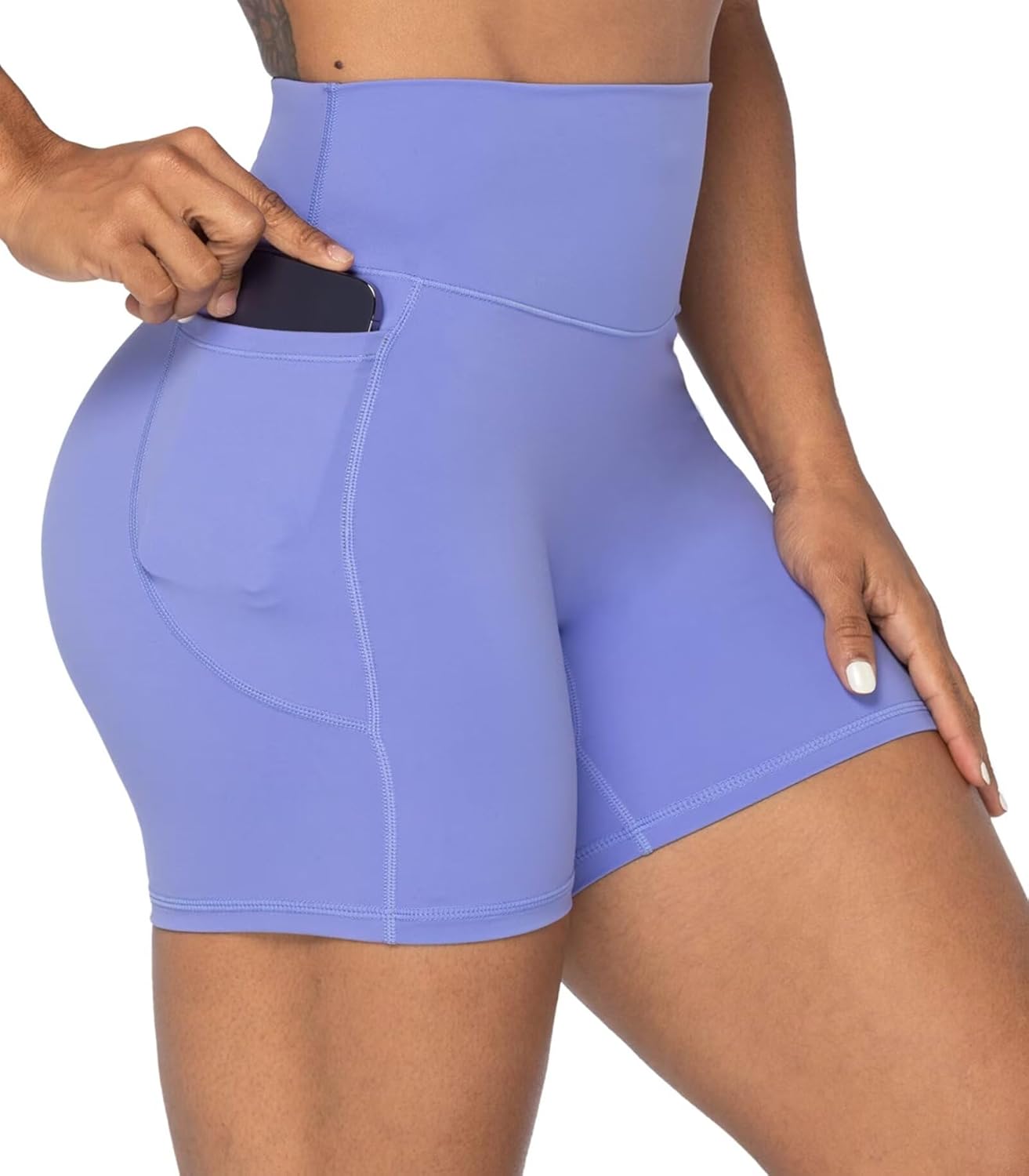 Sunzel Biker Shorts for Women - No Front Seam Design with Pockets & Tummy Control | Yoga & Gym Wear