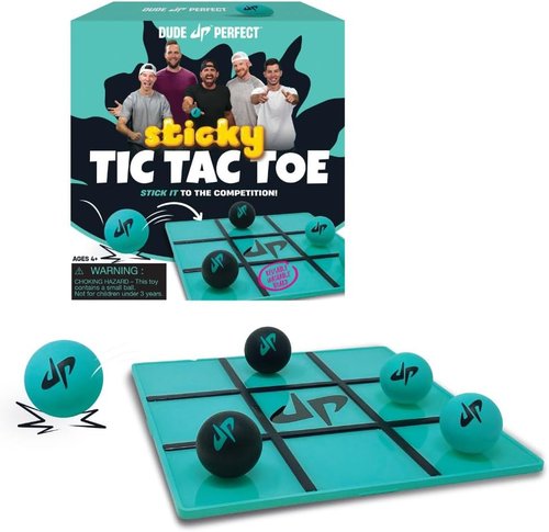 Dude Perfect Sticky Tic Tac Toe Game - Fun Tabletop Activity for Kids | Perfect for Family Nights & Parties, Ages 4+