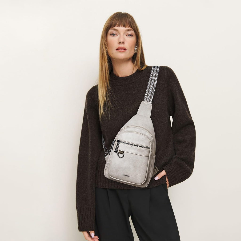 Skiennix 7L Sling Bag - Vegan Leather Crossbody Purse | Anti-Theft Travel Backpack for Men & Women