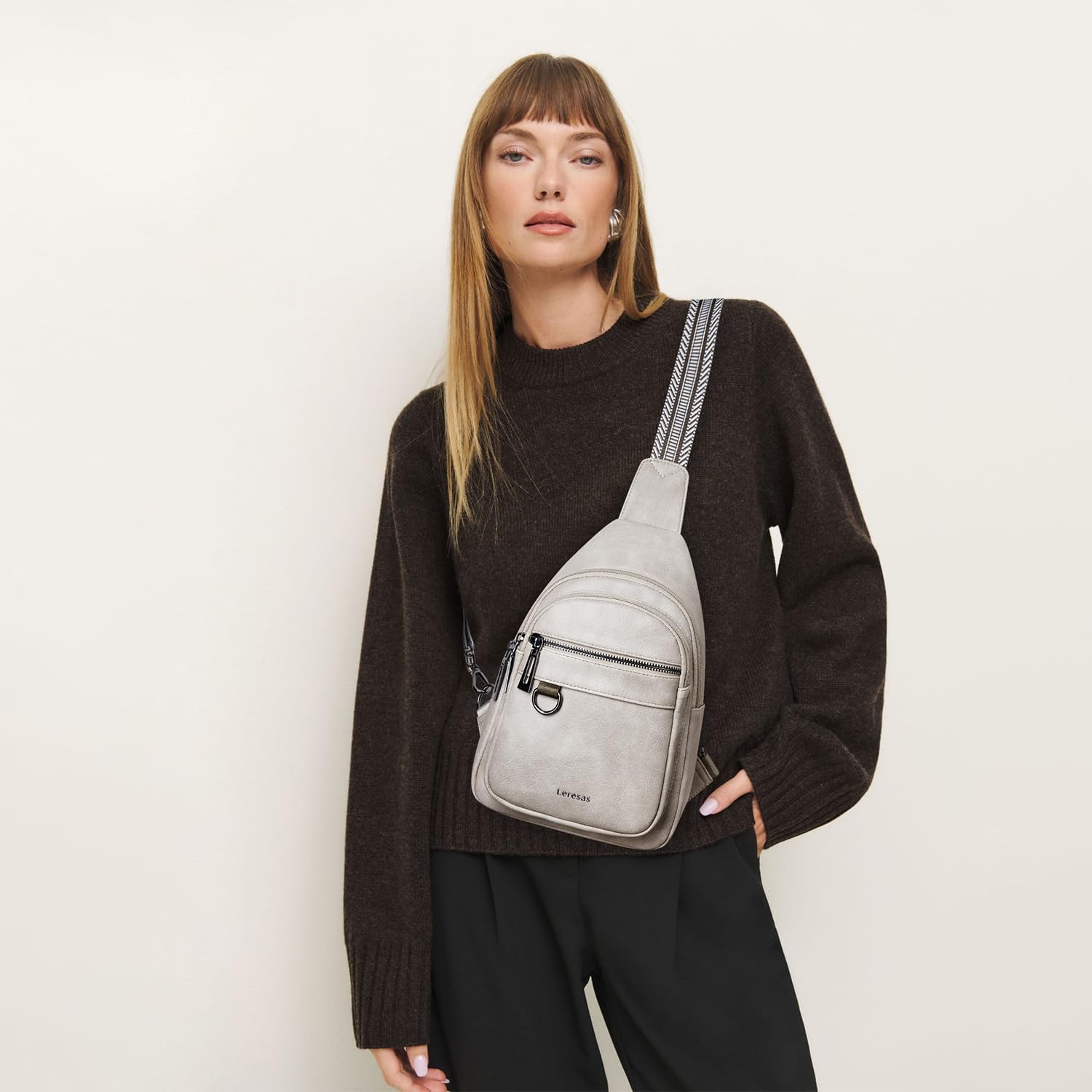 Skiennix 7L Sling Bag - Vegan Leather Crossbody Purse | Anti-Theft Travel Backpack for Men & Women