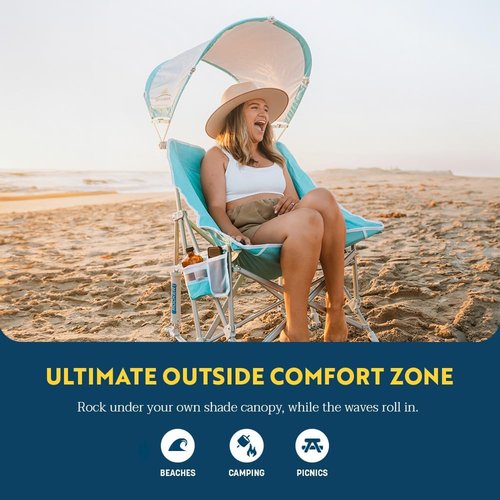 GCI Outdoor Pod Rocker Chair - Comfortable Outdoor Rocking Chair with Sunshade Canopy