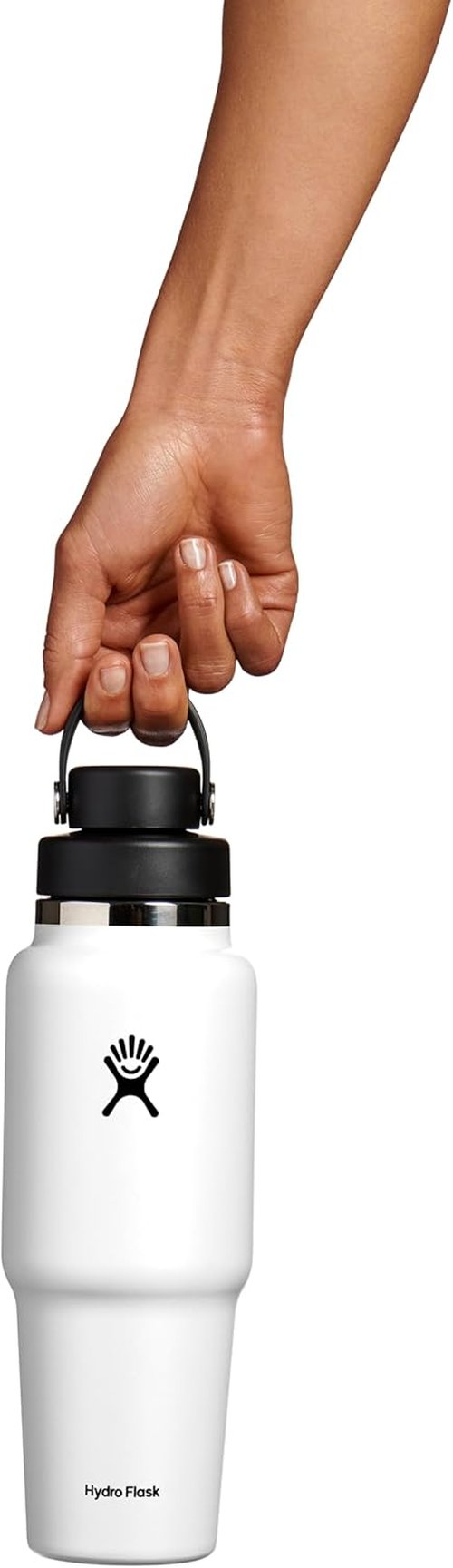 Hydro Flask 32 Oz Wide Mouth Travel Bottle - Flex Chug Cap in White for Easy Hydration