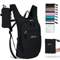 HIGH EXPERIENCE Hiking Backpack 10L/15L Small Daypack Lightweight Packable Travel Foldable Water Resistan for Women Men (Black, 15L)