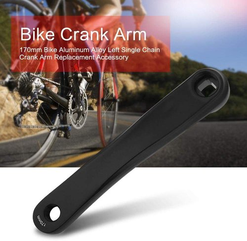Aluminium Alloy Crank Arm Set - 170mm Left Arm Replacement for Mountain & Road Bikes, Horizontal Square Hole (Black)