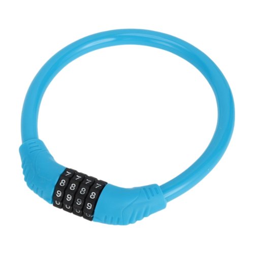 Hihaha Bicycle Lock/Portable Ring Cable Anti-Theft Bike Lock for Mountain Bike Road Bike/Resettable 4 Digit Mini Ring Lock Alloy ABS PVC 45cm / 1 Pc Blue
