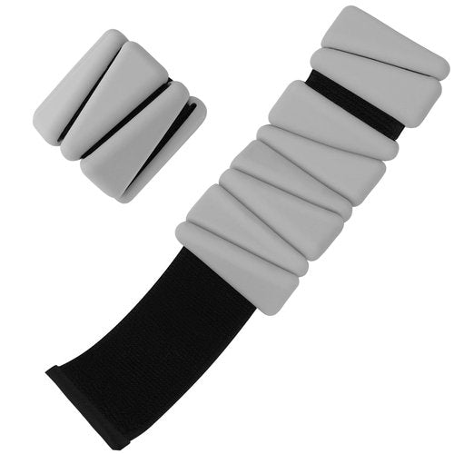 Wrist Weights Set of 2, Adjustable Silicone Workout Weights for Women and Men, Wearable Ankle/Wrist Weights Suitable for Yoga, Dance, Pilates, Pool Exercises and Jogging (Grey)