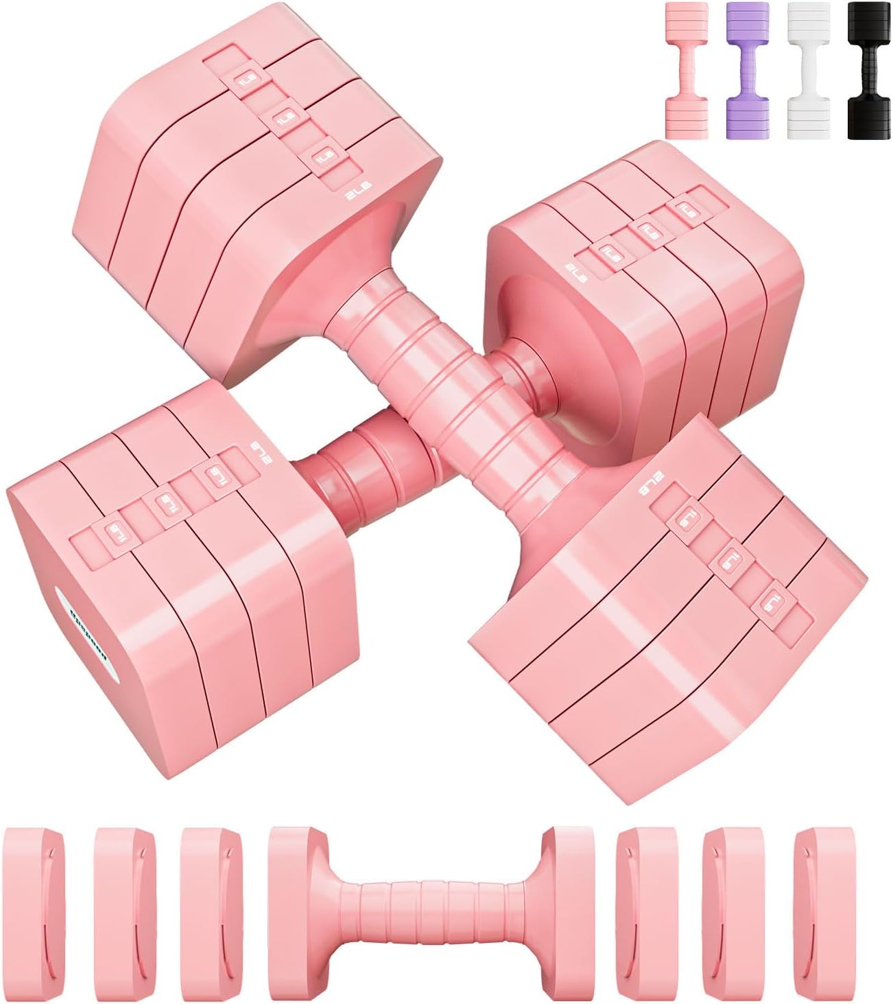 Skiennix Adjustable Dumbbell Set - 16LBS/20LBS Hand Weights for Home Gym | Perfect for Strength Training
