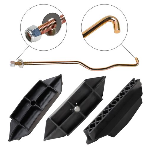 Roykaw Golf Cart Battery Hold Down Plate with Rods, Battery Holder Replacement Kit for Club Car Precedent (2004-2009) 48V Electric Models (4 × 12V Battery), Set of 2, OEM# 102534001, 102526801