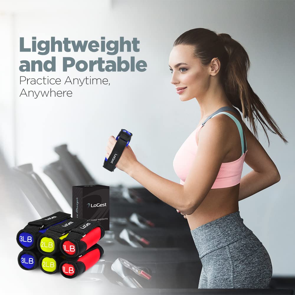 LoGest Soft Hand Weights with Adjustable Straps - 1 2 3 4 LB SET