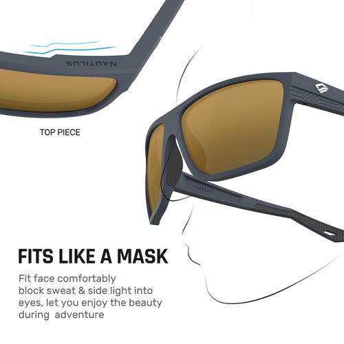TOREGE Polarized Sports Sunglasses for Men & WomenUV400 Protection TR90 Frame Ideal for Fishing Cycling Running Driving (Matte Dark Grey Frame &Silver brown Lens C13)