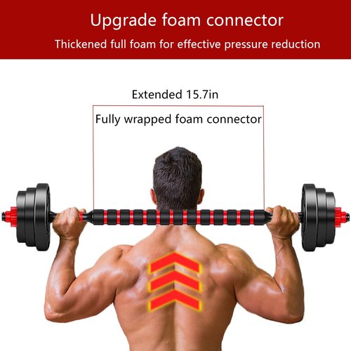 Dumbbell-Handle-Set-20in-Dumbbell-Bars for 1 inch Weight Plate, Adjustable Dumbbell Bar Handles Sold with Connecting Rod and Nut for Training Sport Workout Gym Weightlifting Accessories