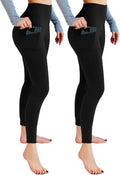 Skiennix High Waisted Leggings with Pockets - Soft & Comfortable for Yoga | 2 Pack