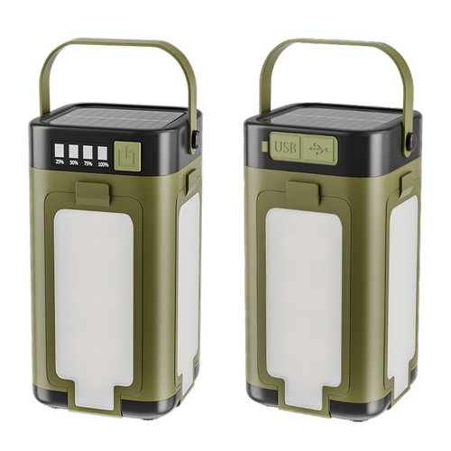 Solar LED Camping Lantern Portable IPX4 Waterproof Camping Lamp Rechargeable with 2000mAh Solar Charging & LED Power Indicator Lantern with 6 Modes Portable Flashlight Tent Lights for Camping Hiking