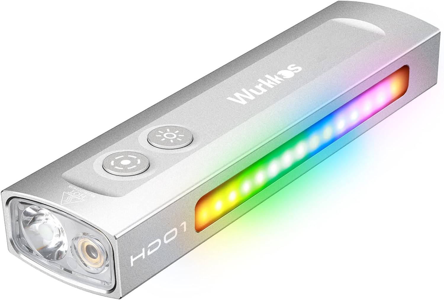 Wurkkos HD01 EDC Flashlight - 1200 Lumens Rechargeable with RGB & Green Light | Magnetic Pocket Light for Outdoors & Emergencies