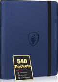 Fabmaker Premium 9 Pocket Card Binder - Sturdy Trading Card Album for 540 Cards | Navy Blue