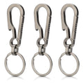 Gjinxi 3 Pcs Titanium Carabiner Keychain Clip Hook Small Backpack Clip Heavy Duty Keychain Grips Backpack Clasps Carabin Anti Lost Quick Release Key Chain Organizer with Key Ring