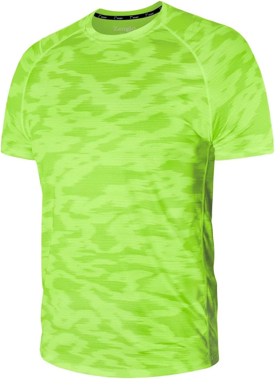 Zengjo Men's Athletic T-Shirt - Quick Dry Short Sleeve for Running & Gym Workouts