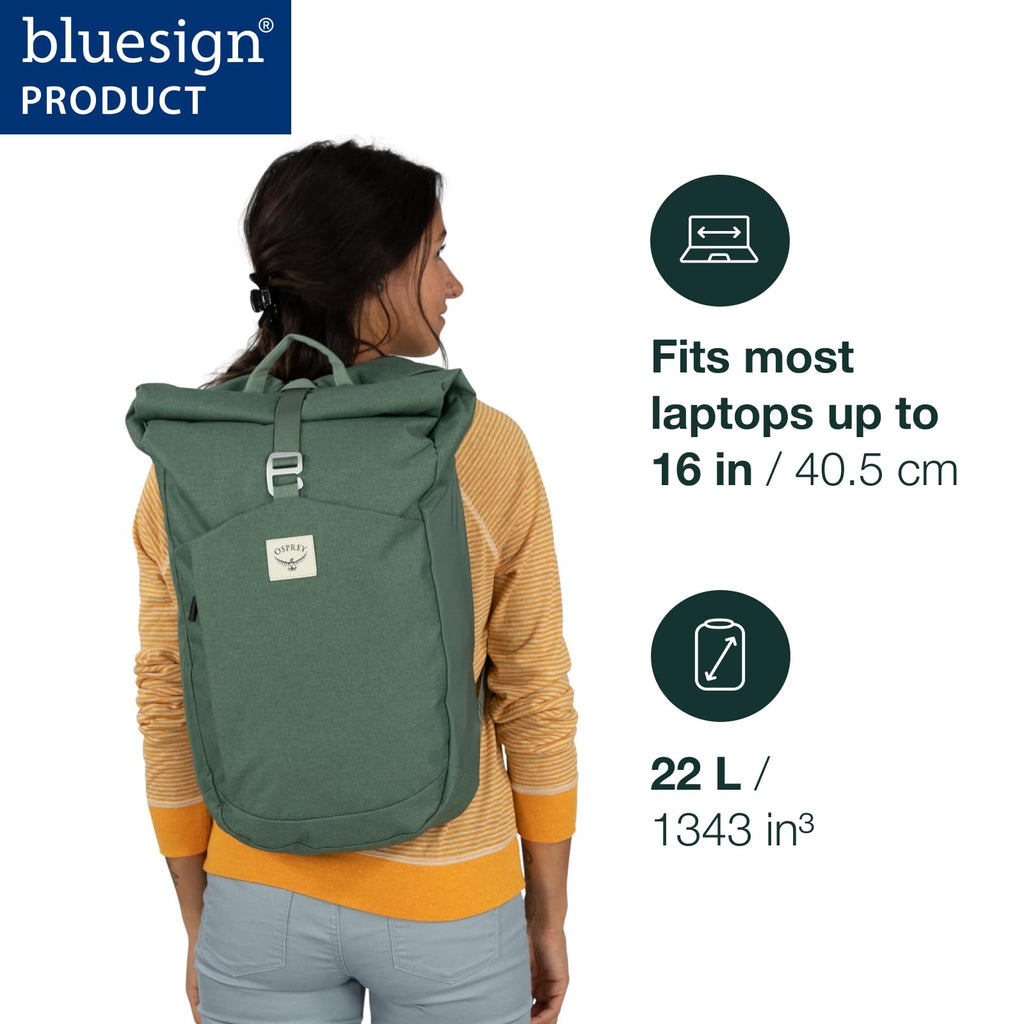 Osprey Arcane Roll Top Commuter Backpack, Pine Leaf Green