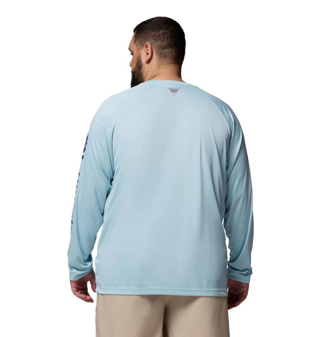 Columbia Men's PFG Terminal Tackle Long Sleeve Fishing Shirt, Marine Light/Nocturnal Logo, 5X