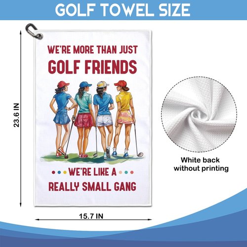GEYGIE We're More Than Just Golf Friends Printed Microfiber Golf Towel, Funny Golf Towel Gifts and Golf Accessories for Women Girlfriend Mom Mother, Mothers Day Birthday Gift for Golf Lover
