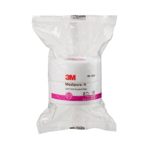 Medipore 3M™ Medipore™ H Soft Cloth Surgical Tape 2861, 1 inch x 10 yard (2,5cm x 9,1m), 24 Rolls/Case