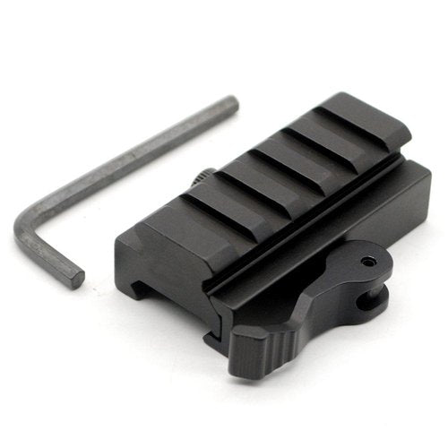 TRIROCK Tactical QD Detachable 20mm Picatinny Rail Half Inch Low Profile Riser 5 Slots QR Block Mount