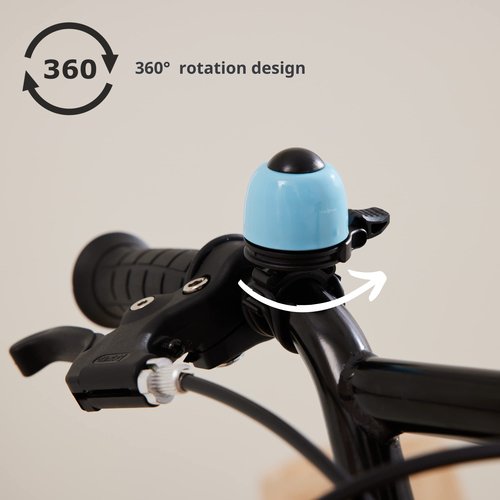 N+1 Macaron Brass Bike Bell - Classic Bicycle Bell with Double Sound Ringer for Kid Bikes, Road Bikes, Mountain Bikes, Fits 19.2-31.8mm Handlebars (Sky Blue)