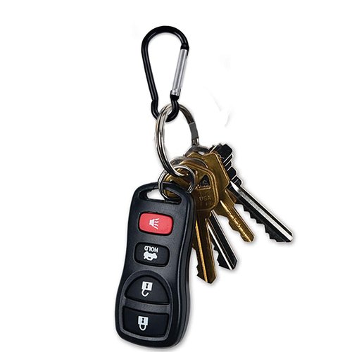UPINS 100 Pcs Black Aluminum Keychain Carabiner Spring Clip D Shape Hook Durable Sport Accessories