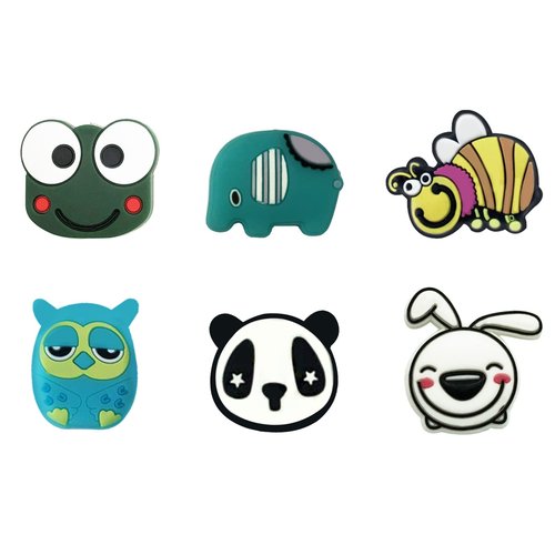 FKYzixeh Tennis Racket Dampeners, Tennis Racket Shock Absorber, Cute Pattern Tennis Accessories (6 pcs Cute Animal)