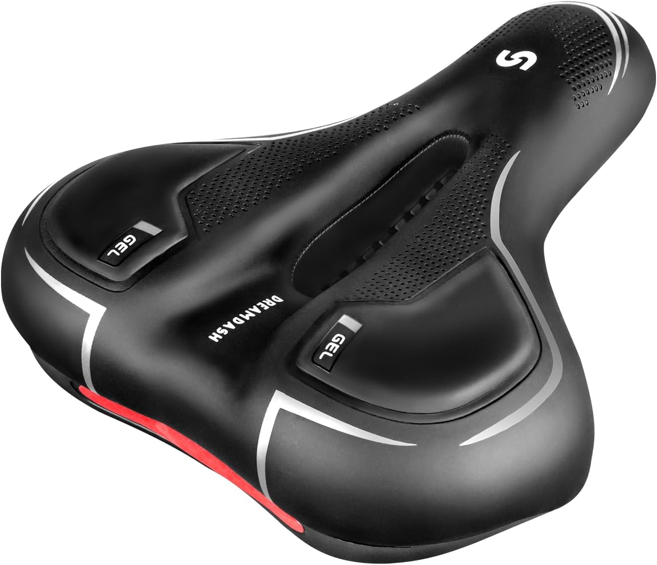 Skiennix Bicycle Saddle - Waterproof PU Design | Shock-Absorbing Memory Foam & Silicone Gel | 25 x 21 cm