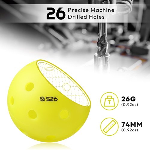 A11N SPORTS S26 Indoor Pickleballs- Consistent Bounce, Easy to Control and Durable Application - USAPA Approved - Ideal for All Ages - Available in Blue and Yellow